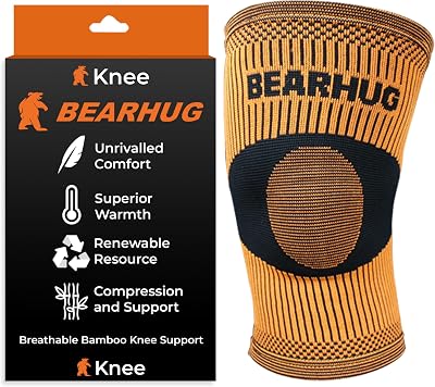 Bearhug Bamboo Knee Support Sleeve for Men Women L Compression