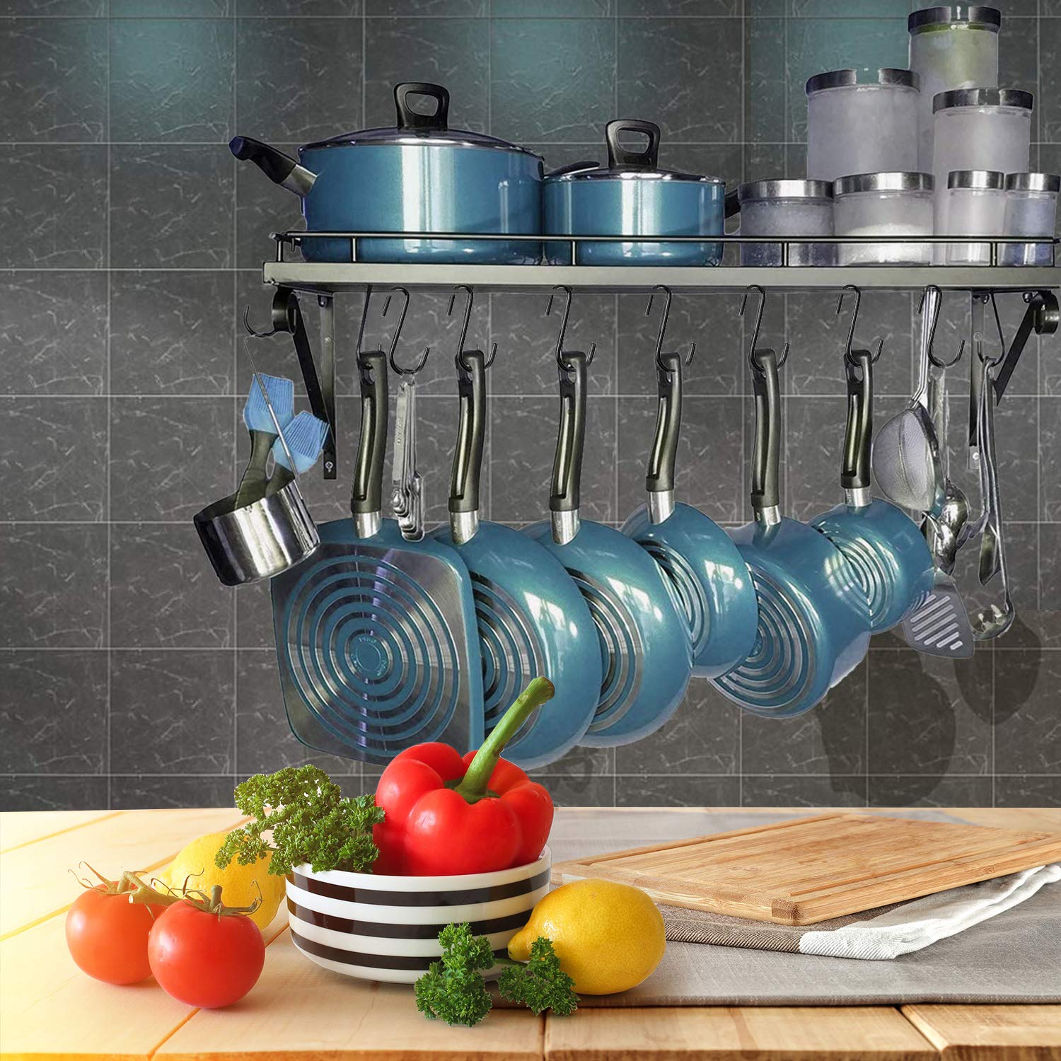 Demaxiya 36 Pack Heavy Duty S Hooks, Black S Shaped Hooks for Kitchen, Bathroom, Bedroom, and Office, Metal Steel Hanging Hangers Hooks for Kitchenware Spoons, Pans, Pots and More