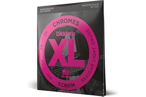 D'Addario ECB81M Chromes Bass Guitar Strings, Light, 45-100, Medium Scale