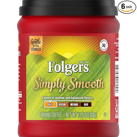 Folgers coffee ground simply smooth medium roast (025500070841)