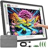 TOHETO Rechargeable A3 Light Pad with Carry Bag for Diamond Painting, Ultra Bright Tracing Light Box for Drawing, Wireless Lightbox for Tracing and Drawing, Cordless Diamond Art Light Board (Black)