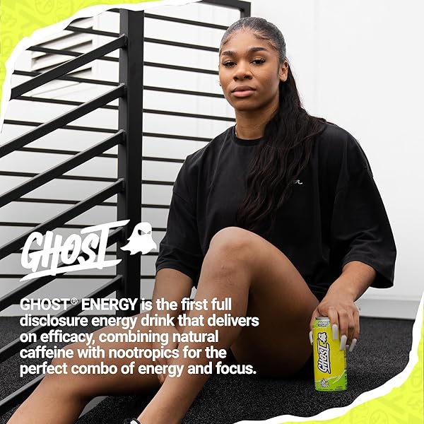 GHOST ENERGY DRINK – 12-PACK, CITRUS, 16OZ CANS – ENERGY & FOCUS & NO ARTIFICIAL COLORS – 200MG OF NATURAL CAFFEINE, L-CARNITINE & TAURINE – GLUTEN-FREE & VEGAN