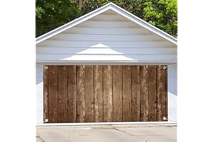 LACOIIME 6X13ft Large Vintage Wood Rustic Garage Door Background Decoration, Brown Wooden Floor Backdrop Banner, Birthday Bridal Shower Wedding Party Photo Shoot Props Decoration