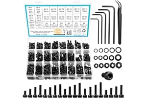 PROSUITES 2140PCS Screw Assortment Kit, M2 M3 M4 M5 M6 Screws Mix Set Socket Head Cap Screw Screw Bolts Kit with Flat & Lock Washers Nuts (Mixed)