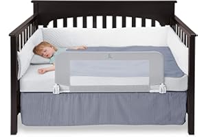 Hiccapop Convertible Crib Bed Rail for Toddlers, Crib Rail Guard with Reinforced Anchor Safety