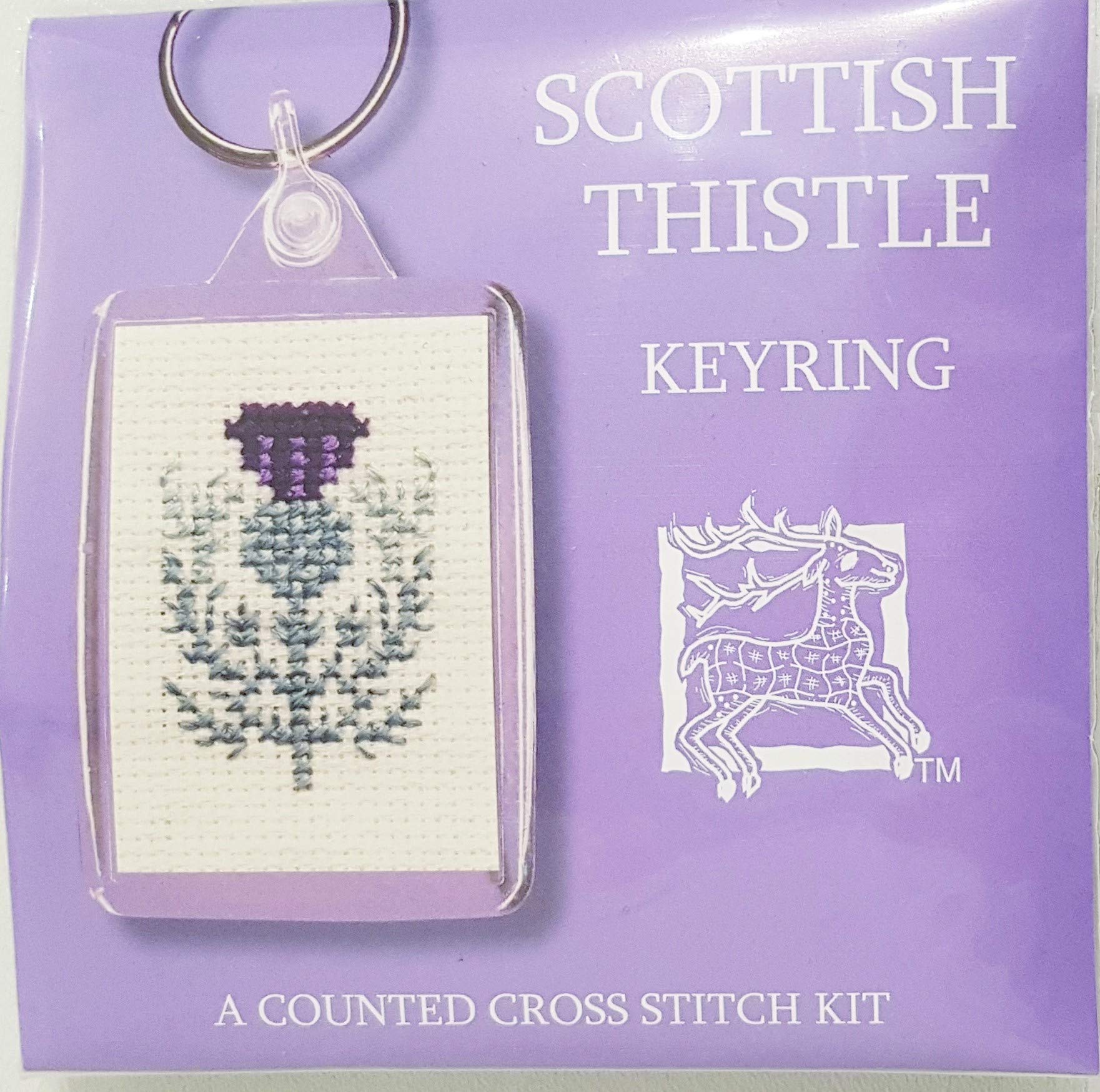 Textile Heritage Keyring Counted Cross Stitch Kit - Scottish Thistle by Textile Heritage