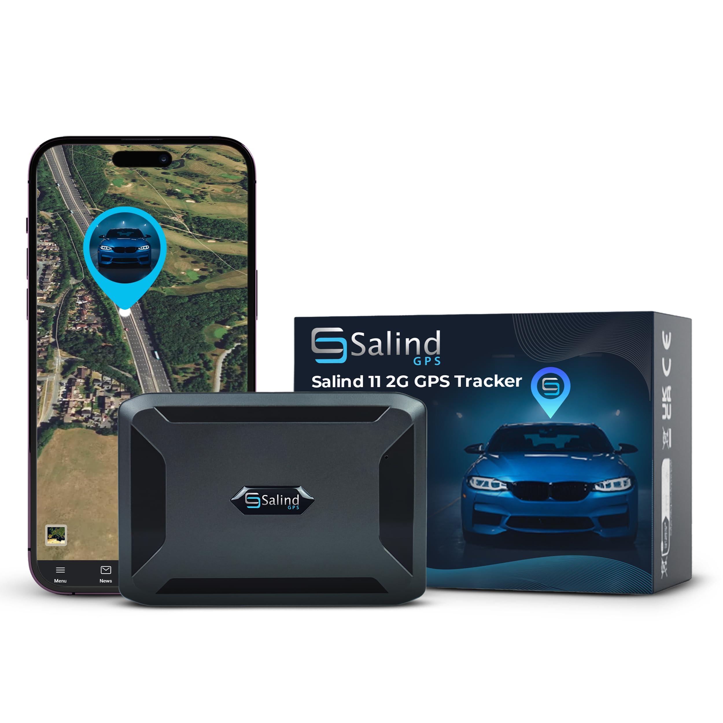 SALIND 11 2G - Magnetic GPS Tracker for Cars, Other Vehicles and Business - UK & Worldwide Real Time Tracking, Safe Area, Route Memory System and Alarms - Battery up to 90 Days (standby)