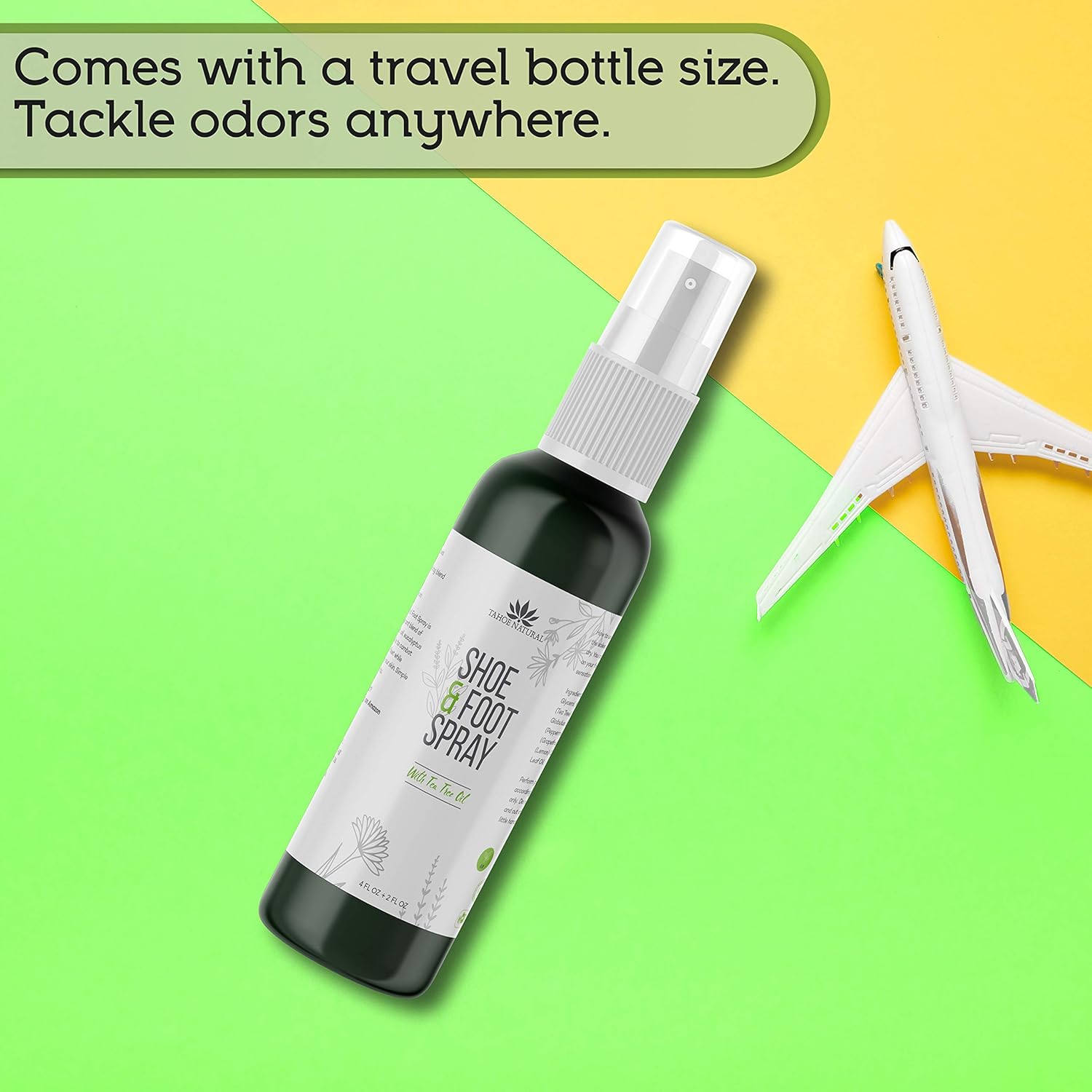 Shoe Deodorizer w/Travel Spray - Odor Eaters for Shoes - Essential Oil - Next Day Odor Eliminator for Work Boots - Tea Tree Smell Good - Air Freshener Spray - Shoe Odor Eliminator (Mint): Health & Personal Care