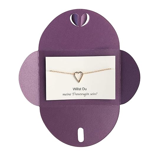 Lillyville - Trauzeugin Geschenk mit Herz Armband Rosegold und Karte - Willst du Meine Trauzeugin Sein? - Hochzeit Armkette -