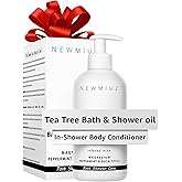 New Miuz Magnesium inShower Body Conditioner Soft Skin Post Shower Care Moisturizer for Body Legs Bath Oil Sore Muscles Recovery Peppermint Eucalyptus Tea Tree Spa Gift