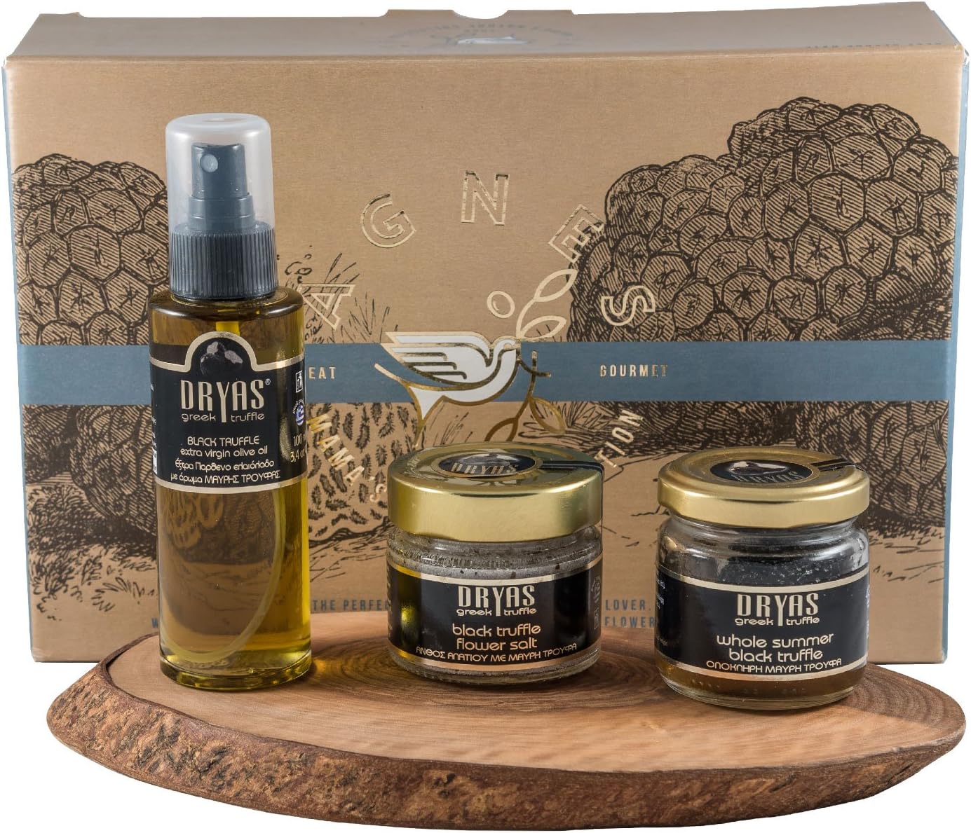 Truffle hamper Gift Set - Black Truffle extra virgin olive oil, Black Truffle Salt and 25gr Whole Summer Black Truffle by Agnes