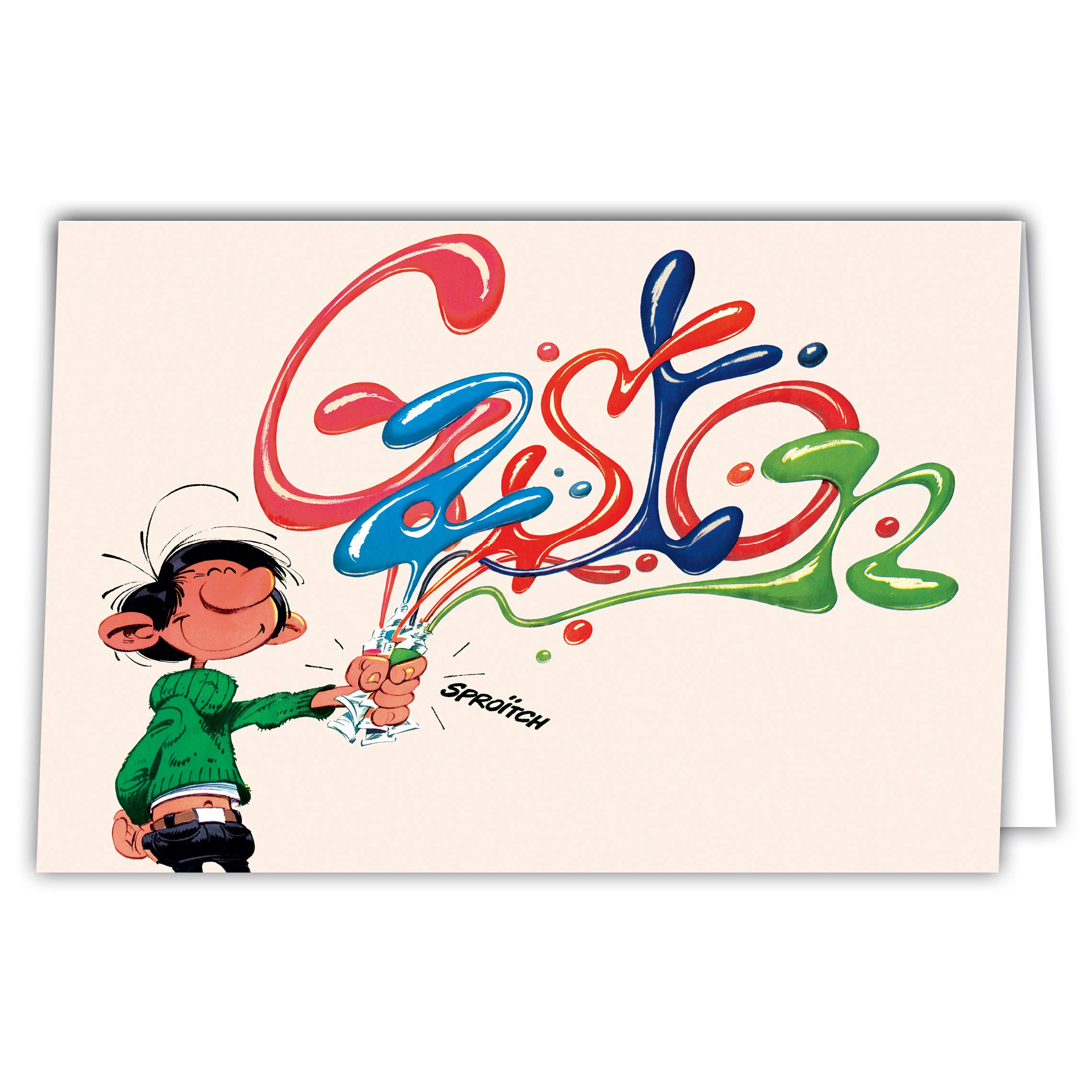 Gaston Lagaffe Birthday Card Colours