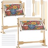 Colingmill Adjustable Embroidery Stand Beech Wood Cross Stitch Frame | Hands-free Floor Stand, Angle Adjustable Holder, Fits 21.5"x16.3" to 44.3"x16.3" Fabric, Tapestry Needlework Rack