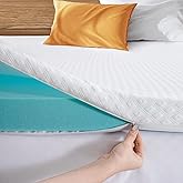 4D Air Breathable 3 Inch Gel Memory Foam Mattress Topper Full Size, Cooling Ventilated Mattress Pad for Back Pain Pressure Re