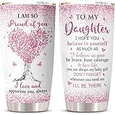 ZANIION Daughter Gift from Mom Dad Tumbler 1PC - Daughters Cup - To My Girl Gifts from Mother/Father, Christmas Mothers Day Birthday Gifts for My Girl Present for Adult Daughter Cup 20oz