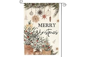 AVOIN colorlife Merry Christmas Garden Flag 12x18 Inch Double Sided Outside, Winter Holiday Yard Outdoor Decorative Flag
