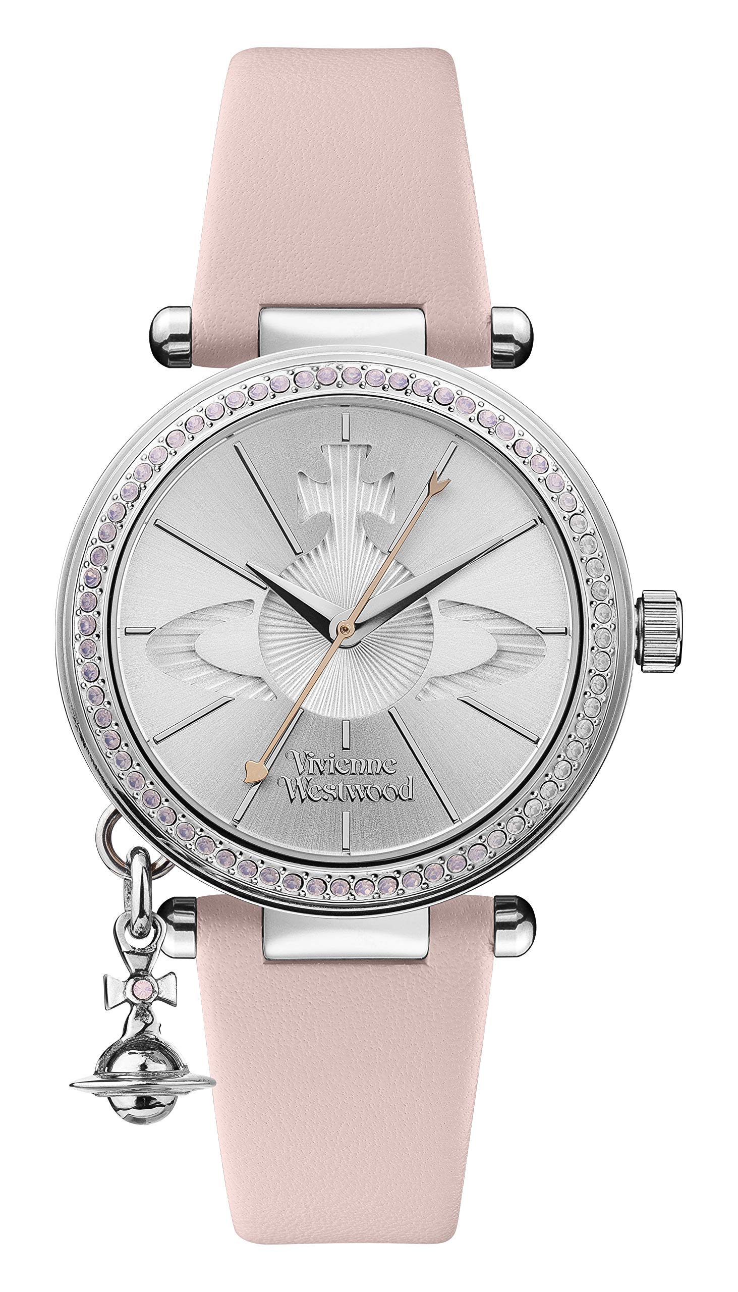 Vivienne Westwood Orb Pastelle Ladies Quartz Watch with Silver Dial & Pink Leather Strap VV006SLPK