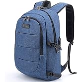 Tzowla Business Laptop Backpack Anti-Theft Backpack with USB Charging Port and Lock 15.6 Inch Computer Backpacks for Women Men, Casual Hiking Travel Daypack (Blue)