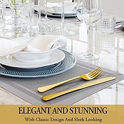 48 Pcs Gold Silverware Set with Steak