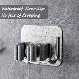 Fayvosiue 2PCS Mop Broom Holder Wall Mount Self Adhesive Stainless Steel Heavy view 3