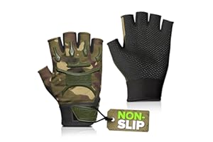Lagarto Kids Fingerless Gloves - Breathable Fingerless Gloves for Kids (4.72" x 3.14") Military Design, Non-Slip & Comfortable for Boys - Hand Protection, for Cycling, Exercise & Outdoor Activities