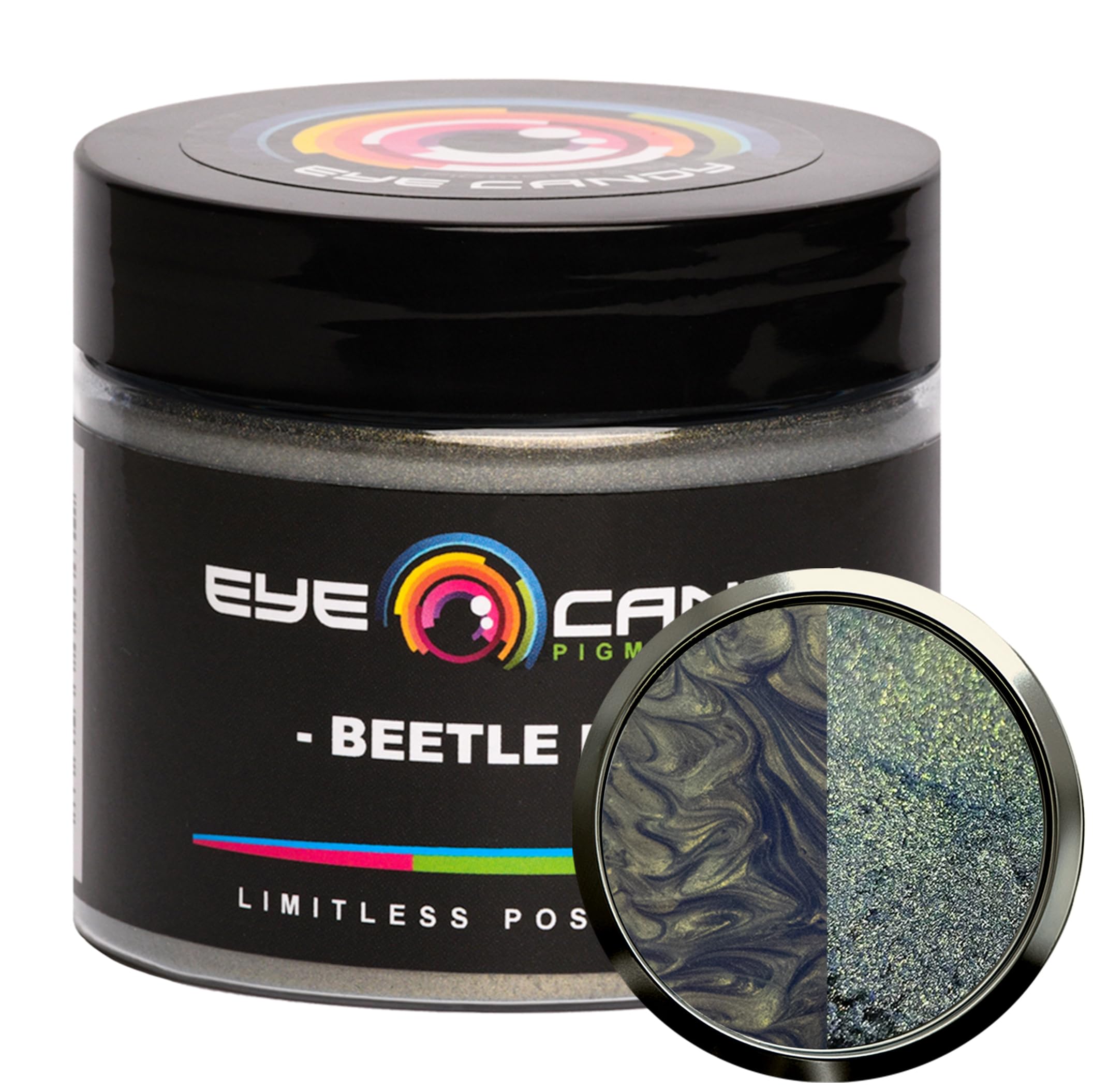 Eye Candy Pigments Premium Mica Powder - Beetle Blue (50gr) - for Epoxy, Resin, Soap, Paint, Woodworking, Acrylic Pouring, Bath Bombs, Fishing Lures - DIY Arts and Crafts Additive