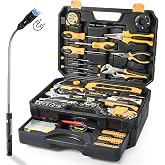 Tool Kit for Home, Basic Tool Set with Magnetic Pickup Tool | For general household and auto repair with storage case and drawer, for homeowners, diy projects, and handyman mechanics
