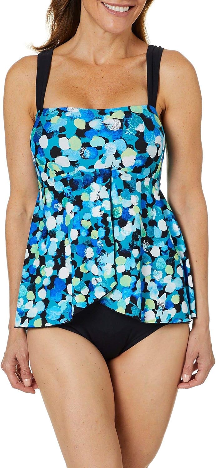 Maxine Of Hollywood Women's Draped Ruffle Front One Piece Swimsuit