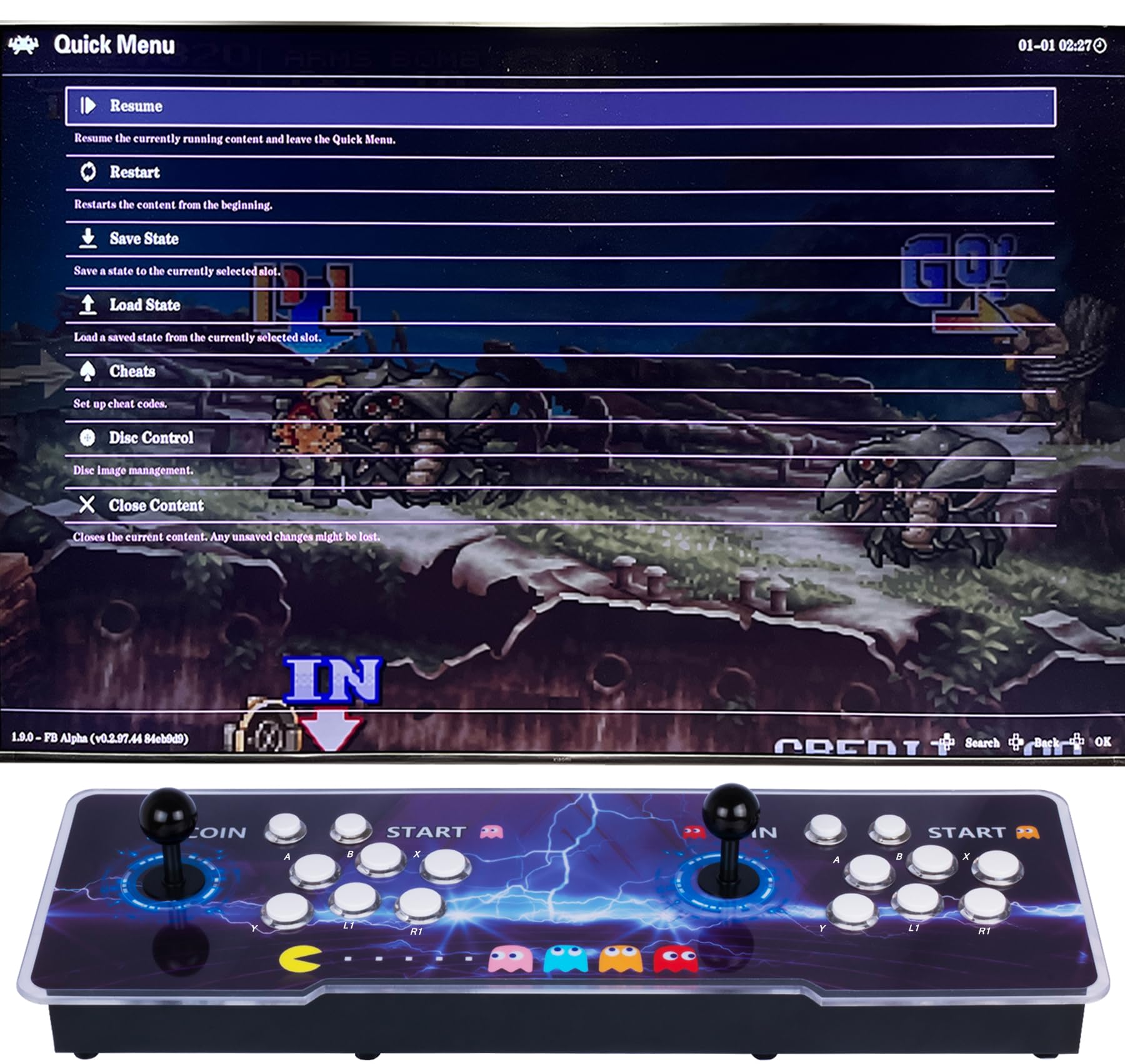 RegiisJoy 50000 in 1 Pandoras Box Ultra Arcade Game Console , Retro Game Machine for PC & Projector & 4K TV, 3D Games, Search/Save/Load/Pause Games, 1280X720,256G TF, USB-C Charging,Built-in Speaker