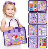 Hahaland Montessori Busy Board Purple Mermaid 21 in 1 Learning Toy 3+ Months