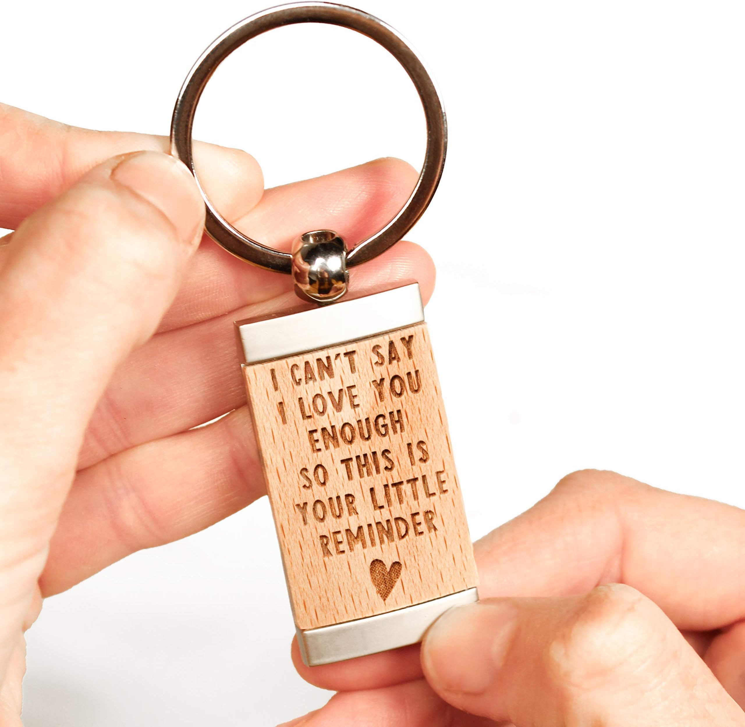 I love you gifts for him | Reminder I love you keyring | Keychain for valentines day anniversary Christmas wedding engagement | wooden engraved gift | best friend boyfriend husband wife fiancée