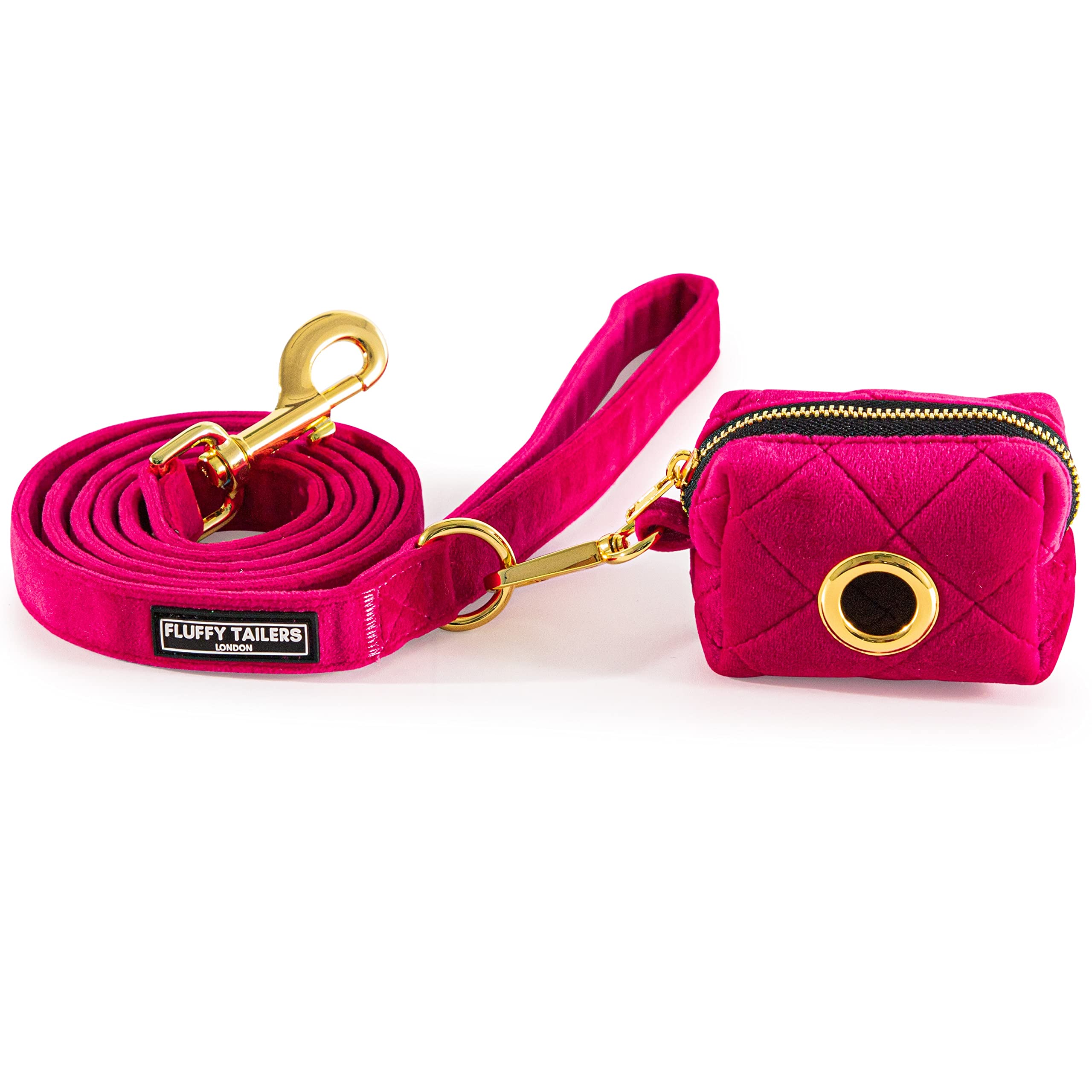 Fluffy Tailers Pretty in Pink Dog & Puupy Lead and Poop Bag Holder 152cm In Length