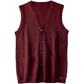 Men's Sweater Vest V-Neck Sleeveless Knitted Cardigan DXL Big and Tall Vest