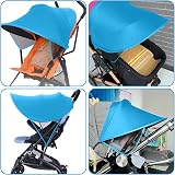 Esteopt Pram Sun Shade Cover UPF50+ Universal Baby Stroller Sunshade Blue view 5