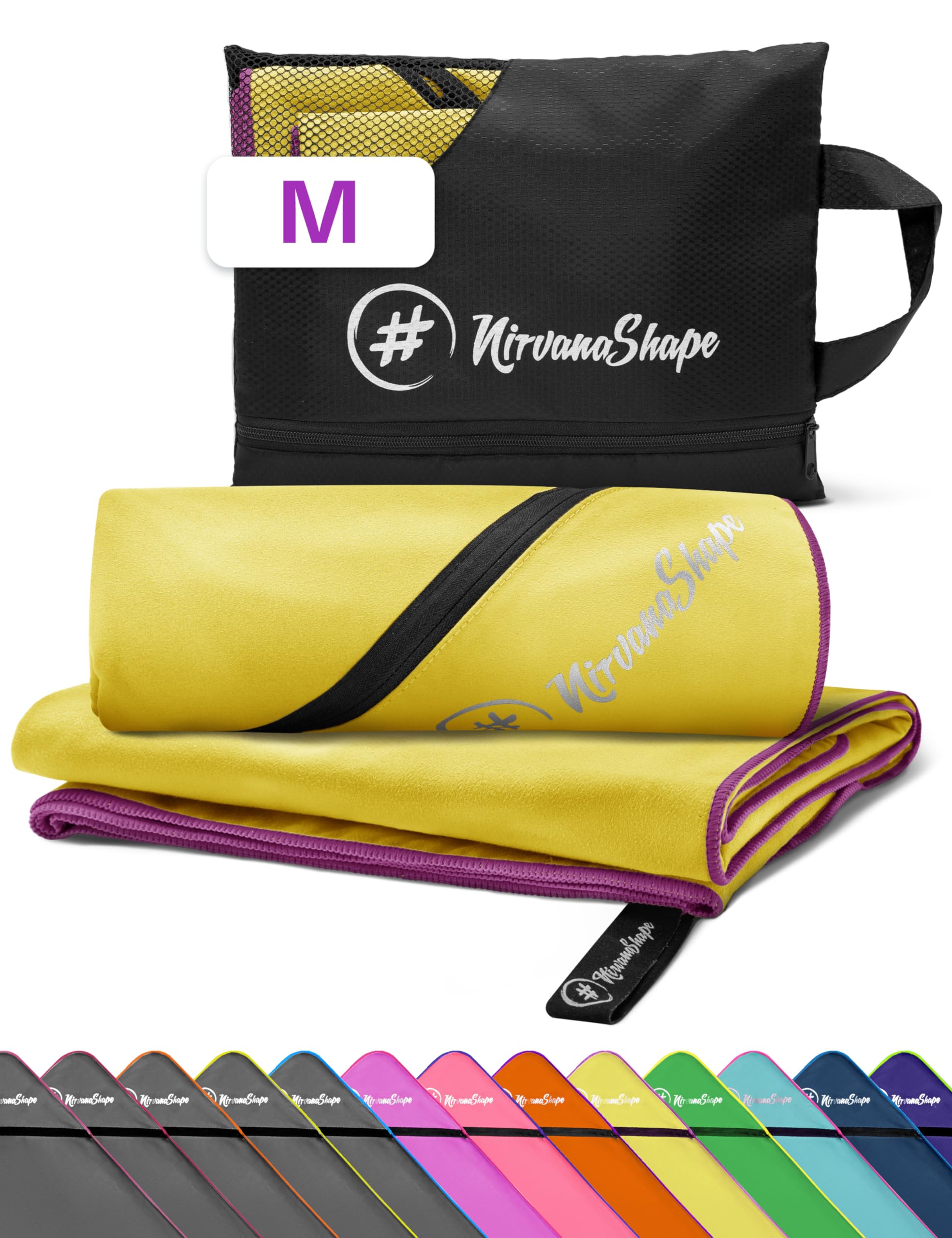 NirvanaShape Microfiber - Travel Towel for Beach and Fitness, M 120 x 60 cm