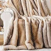 BATTILO HOME Luxury Mink Faux Fur Throw Blanket, Large Soft Cozy Warm Fur Blanket for Bed, Sofa, Couch, Chair, Thick Fur Throw and Blankets for Home Decor, 60"x80"