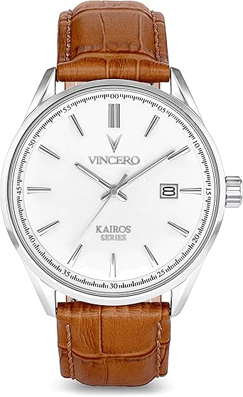 Vincero Kairos Reloj Banda De Cuero Italiana Reloj De Vestido 42mm Movimiento De Cuarzo Japones Blanco Plata Vincero Watches Amazon Com Mx Relojes vincero kairos reloj banda de cuero italiana reloj de vestido 42mm movimiento de cuarzo japones