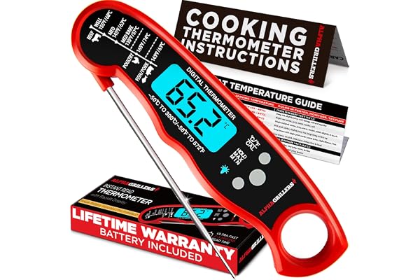 Alpha Grillers Meat Thermometer Digital - Instant Read Food Thermometer for Cooking Grilling - Professional Kitchen Fathers D