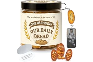 AMAQUANG Our Daily Bread Bible Verse Jar with NFC keychain – 60 Scripture Cards for Faith & Encouragement – Christian Gifts for Women, Self Care Gifts For Women, Bible Jar, Christmas Gift