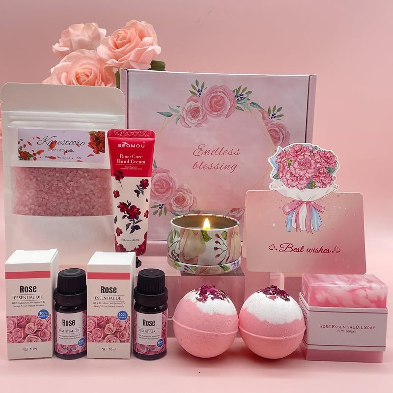 Karestcorp Rose Spa Gifts For Women Care Package Gift Box Set
