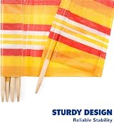 Yello Beach & Camping Windbreak 8 Pole Sun Shelter 150 x 462 cm Orange Stripe view 5