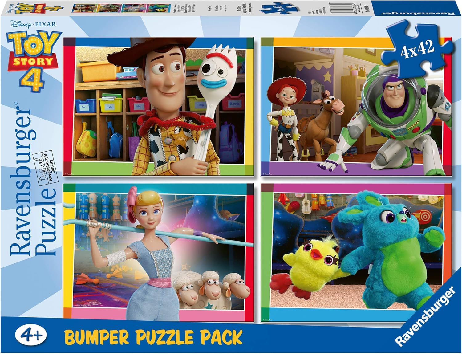 Ravensburger 06836 Toy Story 4 Puzzles, Bumper Pack, 4 x 42 Pieces