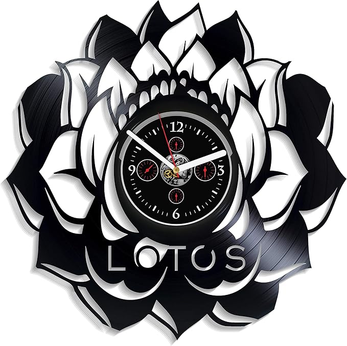 Kovides Lotus Wall Clock Nelumbo Wall Clock Vinyl Record