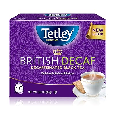Tetley Premium Black Tea, Decaffeinated British Blend, 40 Tea Bags (Pack of 6) (Packaging may vary)
