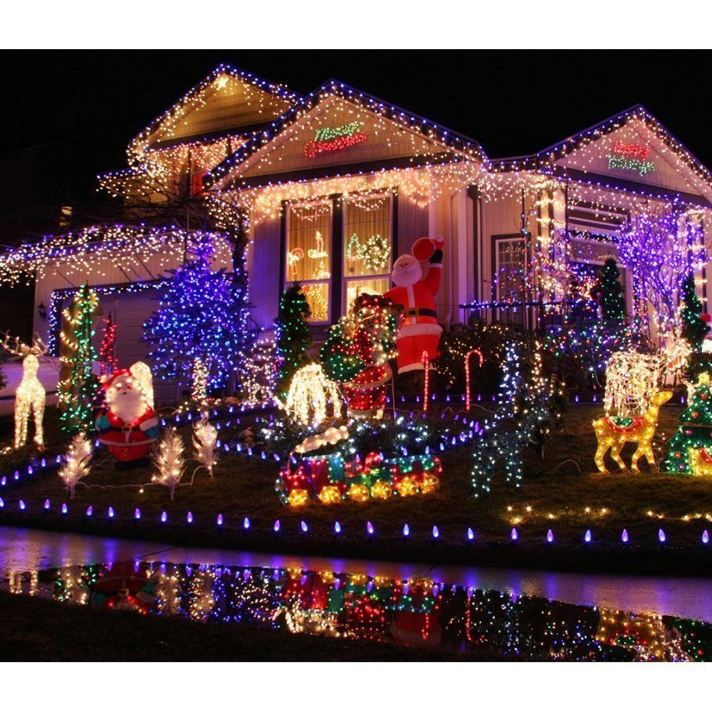 Solar String Lights,30 LED Christmas lights water drop, waterproof solar powered fairy lights garden decrotion,8 Modes twinkling outdoor or indoor lights (Colorful)