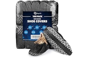 squish Shoe Covers Disposable Non Slip, 100 Pack (50 Pairs) Non Woven Fabric Boot Covers for Indoors Breathable Slip Resistan