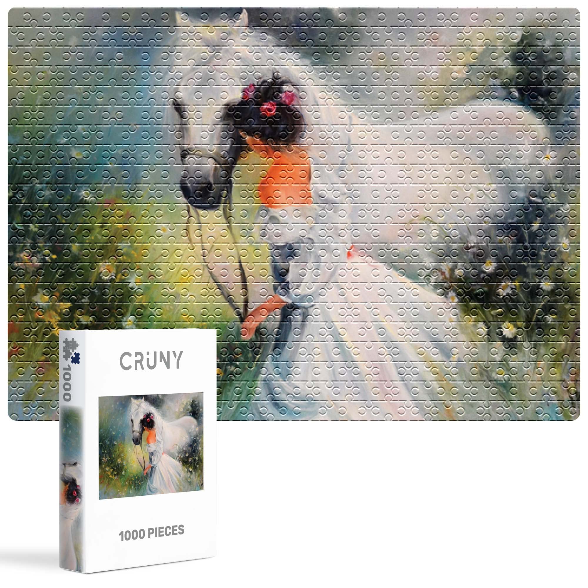 CRUNY 1000 Piece Jigsaw Puzzles for Adults: Horse - A Challenging & Fun Jigsaw Puzzles for Adults 1000 Pieces, Perfect On a Jigsaw Board for 1000 Pieces - Jigsaw Puzzle for Adults, 50x70cm