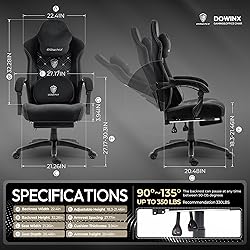 Dowinx Gaming Chair with Heated Massage Lumbar