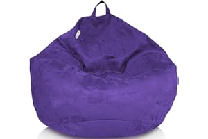 Delmach Bean Bag Chair Cover (No Filler) | Fur Resistant Microsuede | Adult Size | Stuffed Animal Storage for Kids Or Adults | Double Stitched | Durable Zipper | Soft Premium