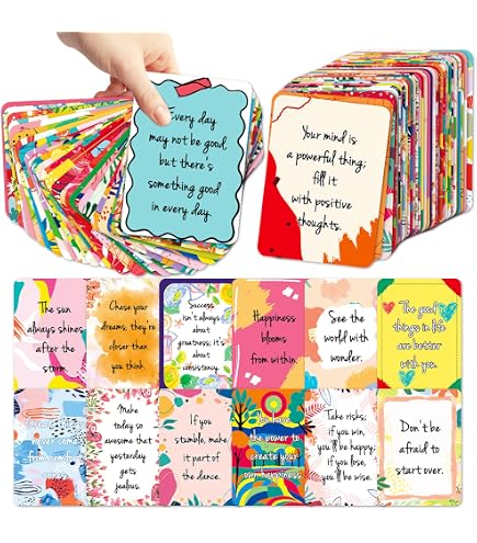 HOMANGA Lot 50 Cartes Inspirantes - Citations Encouragement, Gratitude - Pour Employés, étudiants, Collègues